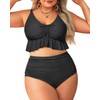 Daci Women Plus Size Two Piece Swimsuits High Waisted Bikini