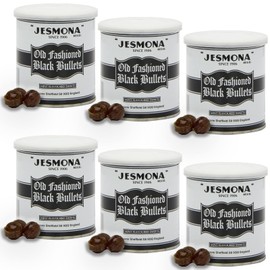 Jesmona Old Fashioned Black Bullets Mint Flavored Hard Candy | Hard Boiled British Sweet | Imported from the UK | Traditional Mint Balls | 8.82 Oz/250 g (Pack of 6)
