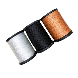 3 Rolls of Waxed Polyester Sewing Thread for Leather Craft DIY, Bookbinding, Cobbler Repairs, and Stretchy Beading (Black, White, Brown)