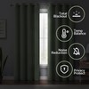 Melodieux Green Linen Blackout Curtains 63 Inch Length for Bedroom,