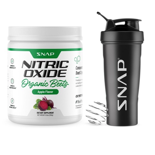 Apple Flavor Beet Root Powder Organic Nitric Oxide Beets + Large Shaker Bundle