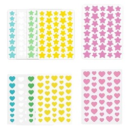 MUNSKT Anti-Akne-Hydrokolloid-Pflaster, 10 Packungen (380 Platten insgesamt), 5 Packungen in Sternform & 5 Packungen in runder Form, schnelle Wirkung, für Gesicht und Körper