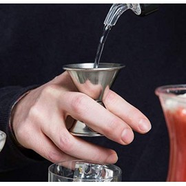 (6-PCS-1 & 2 Ounce) Jiggers Double Sided Stainless Steel Portion Control Cocktail Measuring Shot Bar Tool Commercial Grade