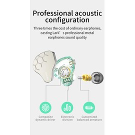 Kinboofi KBEAR Lark in Ear Headphones 1BA 1DD, Musician HiFi IEM in Ear Monitor with 2 pin Cable for Musician Church (No Microphone, Green)…