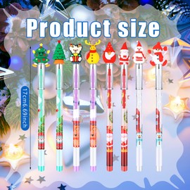 Teling 24 Pcs Christmas Stackable Pencils Bulk Multi Point Push Pencils with Santa Claus Christmas Tree Snowman Reindeer for Kids Classroom Rewards Christmas Party Favors Prize Stuffers