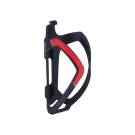 BBB Cycling Water Bottle Holder Universal Bike Bottle Cage for Road Bike and MTB Lightweight FlexCage BBC-36 Matt Black/Red