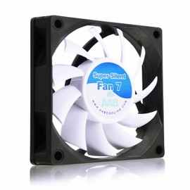 AABCOOLING Super Silent Fan 7 - Silent and Efficient 70mm 2000 RPM Fan with 4 Anti-vibration Pads, 12V Fan, Air Cooler, Computer Fan, Silent PC Fan 17.3 dB(A) 17.1 CFM