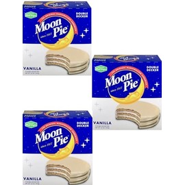 Moon Pie Double Decker Vanilla Marshmallow Sandwich, 22 oz, 8 Count 3 x Boxes 24 Moon Pies