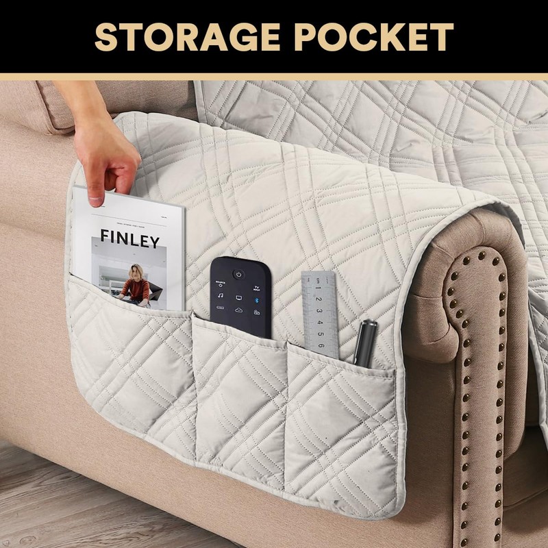 PrinceDeco 100% Waterproof Loveseat Covers for 2 Cushion Couch Sofa