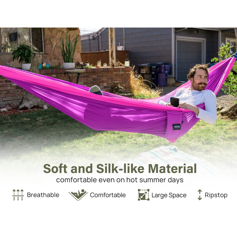 Kootek Camping Hammock 500 lbs Capacity, Camping Essentials, Lightweight Portable