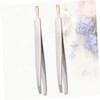Baluue 3sets Stainless Steel Eyebrow Tweezers Clamps Flat Oblique Mouth