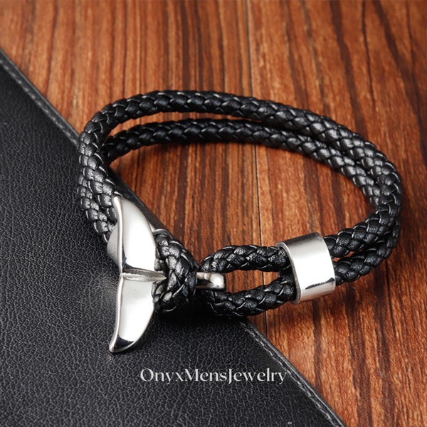 Braided Fishtail Leather Bracelet for Men • Leather Surfer Bracelet for Men • Men's Encouraging Friendship Bracelet • Gift for Him 57