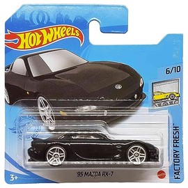 Hot Wheels - '95 Mazda RX-7 - Factory Fresh 6/10 - GRY28 - Short Card - Black - Mattel 2021