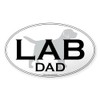 CafePress Labrador Retriever DAD Oval Sticker Oval Car Bumper Sticker