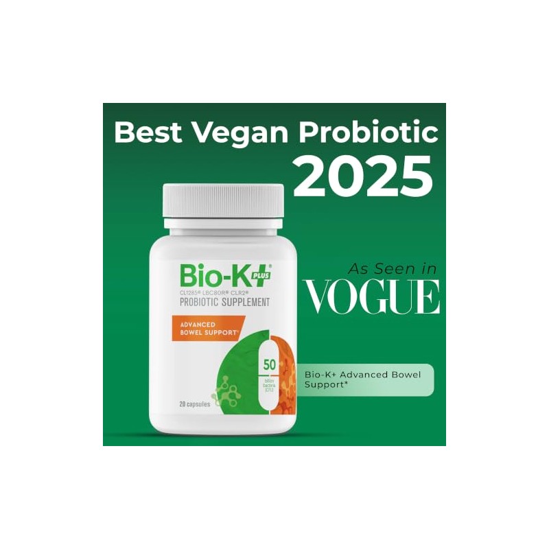 Bio-K Plus Bio K Advanced Bowel Support Suplemento Probiótico Vegano