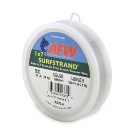 American Fishing Wire Surfstrand Bare 1x7 Stainless Steel Leader Wire, Bright, 300-Feet/30-Pound
