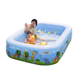 Inflatable Rectangle Swimming Pool for Kids and Adults 120cmx90cm, Above Ground Rectangular Family Swimming Pools for Backyard Outdoor Summer Party