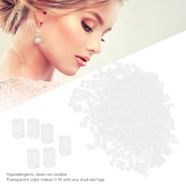 Pendientes de forma de cilindro, 500 piezas de cilindro Pendientes de silicona de silicona de bloqueo de bloqueo de bloqueo pendientes de pendientes Respaldos de Aretes de Silicona Transparente