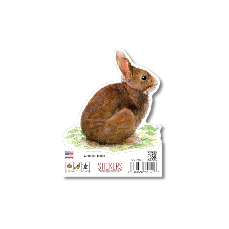 Earth Sky + Water - Cottontail Rabbit - 3.5″ Sticker