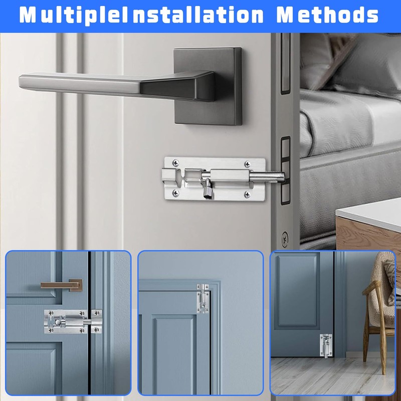 NINGYER 24 Pieces Sliding Latch, Stainless Steel Deadbolt Lock with