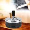 TOPINCN Ashtray, Smoking Ashtray Rotating Self-Clearing Windproof Cover Ashtray Push