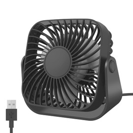 Jsdoin USB Fan USB Desk Small Desktop Cooling Mini Personal, 3 Speeds Desk Desktop Cooling Fan 360° Rotation Adjustment, Strong Wind Small Powerful for Office,Home,Outdoor (Black)