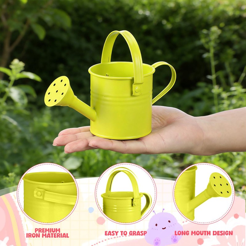5 Pack Small Metal Watering Cans for Kids, Toy mini