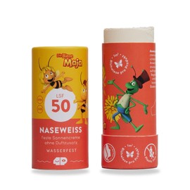 Maya the Bee Organic Sun Cream Face SPF 50 - "Naseweiss" - Waterproof, Mineral, No Chemicals - Solid Mineral Sun Cream with Zinc for Children - Certified Natural Cosmetics