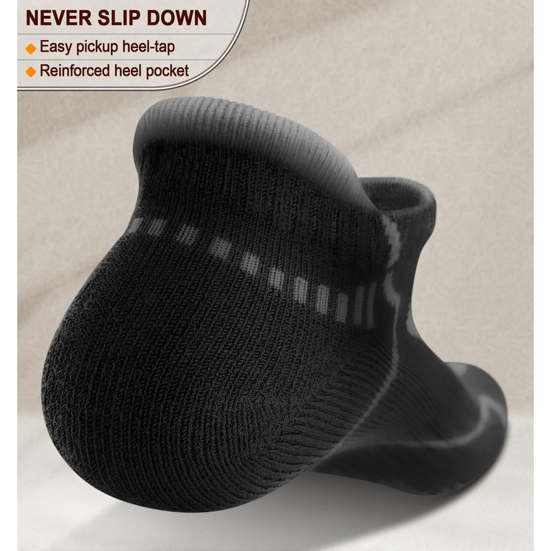 KEMISANT Mens Running Socks, Athletic Ankle Socks for Men Full