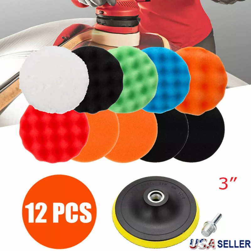 Unbranded Car Buffing Pads Polishing Waxing Sponge Kit Set Foam