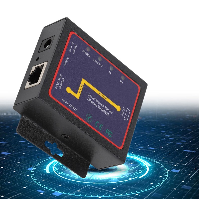 RJ45 to RS232 Single Serial Server PluG in RS‑232 to