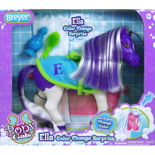 Breyer Color Changing Bath Toy | Ella the Horse | Purple / White with Surprise Pink Color | 7" x 7.5" |Ages 2+ | Model #7107