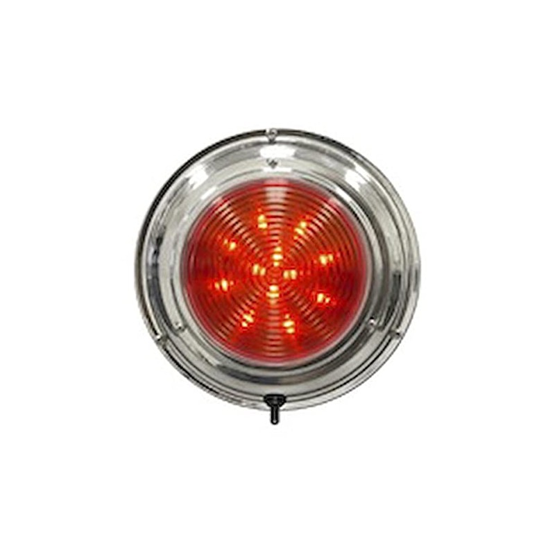 SeaSense Dome LED Light Red/White, 5-1/2-Inch, Stainless Steel