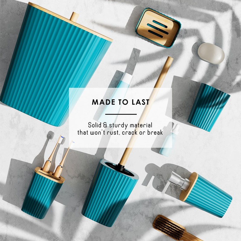 Clara Clark Bathroom Accessories Set - Teal Bathroom Set, 20PC