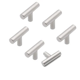 ANSIEDIO Set of 6 Cupboard Furniture Knobs Stainless Steel Door Knob for Cabinet Drawer Total Length 50 mm