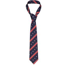 FATTTYCY Patriotic American Flag Striped Ties For Men Neck Navy Tie Men'S Novelty Neckties