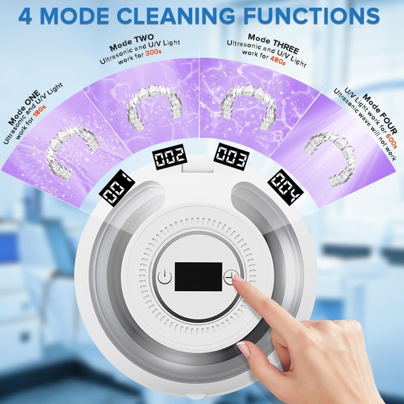 Bsbke Ultrasonic Retainer Cleaner 45kHz Dental Cleaning Machine With 6