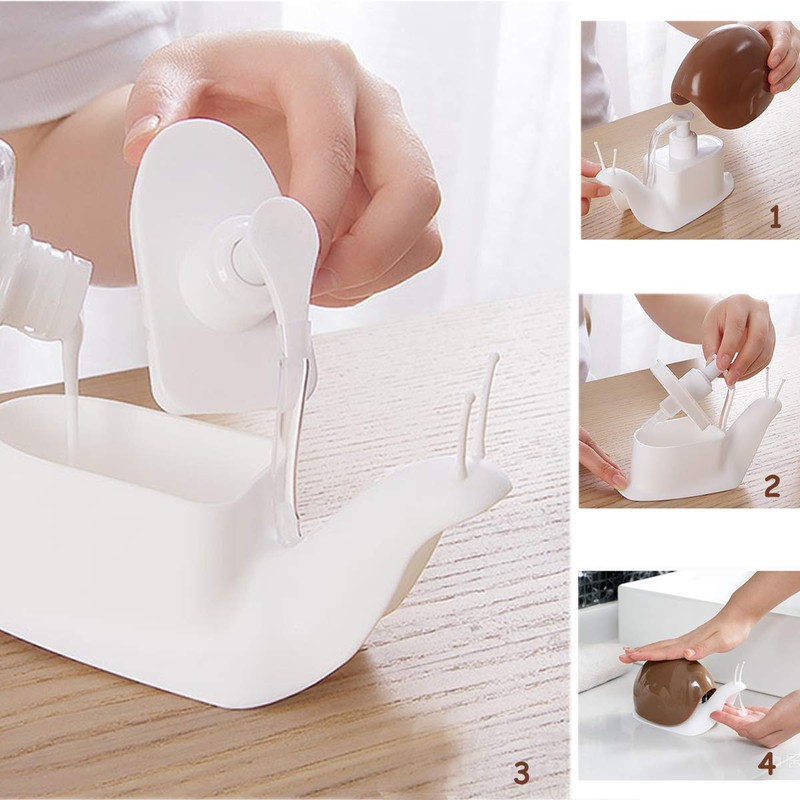 Soap Dispenser,Snail Soap Dispenser for Bathroom/Kitchen,Plastic Hand Soap Dispenser for