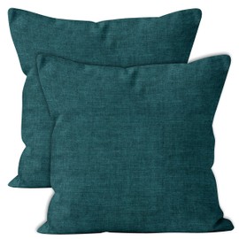 Encasa Homes Chenille Cushion Covers, Set of 2, Scarlet Red, 40 x 40 cm, Textured, Solid Colour, Soft & Smooth, Square Accent Decoration Cushions for Couch, Sofa, Chair, Bed & Floor