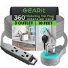 GEARit 360 Rotating Flat Plug Extension Cord with 3 Outlets