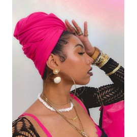 Hijab Scarf for Women Soft Muslim Hijabs Head Wrap Scarves Fashion Long Hair Shawls Stretchy Muslin Headscarf Hot Pink