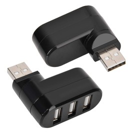 Sanpyl Hub Adaptador USB, Delgado 3 Puertos USB 2.0 Mini Adaptador Divisor Giratorio Hub Multipuerto, sin Controlador, Plug and Play, para PC Notebook Laptop (Negro)