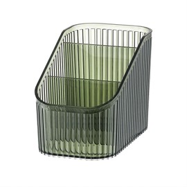 DASITON - Soporte para brochas de maquillaje de gran capacidad, 3 ranuras, portavasos para brochas de maquillaje, clásico, para decoración de cambiador, encimeras de baño, contenedor de almacenamiento de computadora, vitrinas de cosméticos (verde-S)