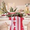 Christmas Table Runner, 35*180cm Red Table Runner with Snowflake &