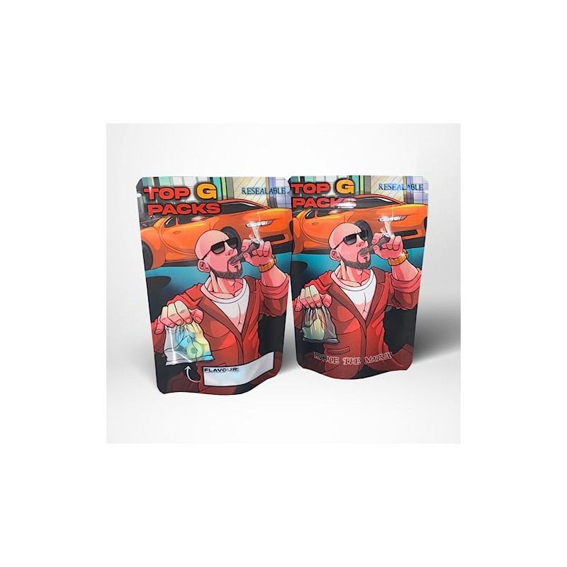 Mylar bags 3.5g smell proof packaging Top G x100