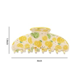 Lemon Hair Clips for Women Summer Claw Clips – 1PCS Fruit Clips for Thick Thin Yellow Hair Claw Clip Cute Large Jaw Claws Strong Hold Barrettes Fruit Claws for Party Lemon Hair Accessories
