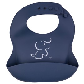 PAPU BABY Set de Comida - 1 Babero, 1 Vaso y 1 Platos Hondo/Bowl (Azul Marino)