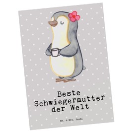 Mr. & Mrs. Panda Postcard Mother in Law - Gift, Postcards, Souvenir, Mum, Married, Thank You, Mother of Spouse,