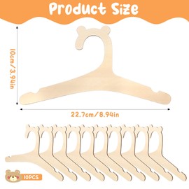 Nogeqi Pack of 10 Baby Hangers Made of Beech, White Children's Hangers, Wooden Children's Clothes Hangers, Baby Clothes Hangers, Children's Hangers with Non-Slip Grooves for Baby Clothes, Gentle (22.7
