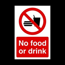 No food or drink Plastic Sign - Canteen/Retail/Eating is prohibited (MISC92)